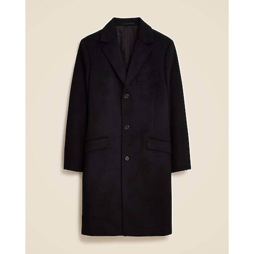 J.Crew Men's Black Rivington Topcoat In Italian Wool Blend Size 42R NWT - Picture 5 of 15